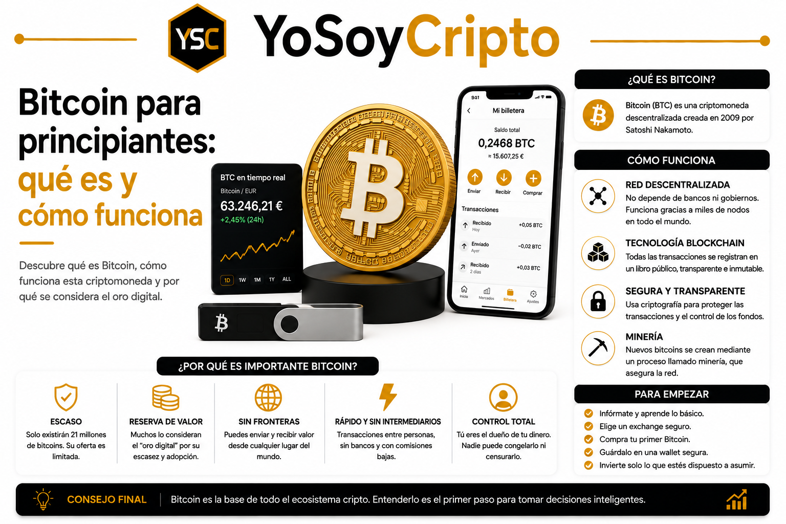 Bitcoin para principiantes: qué es y cómo funciona
