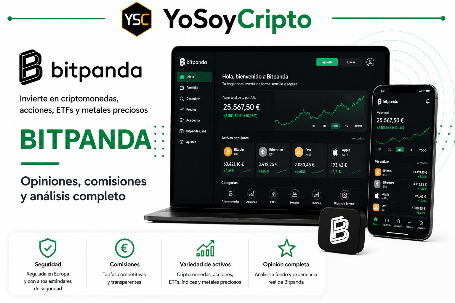 Bitpanda opiniones, comisiones, seguridad y análisis completo