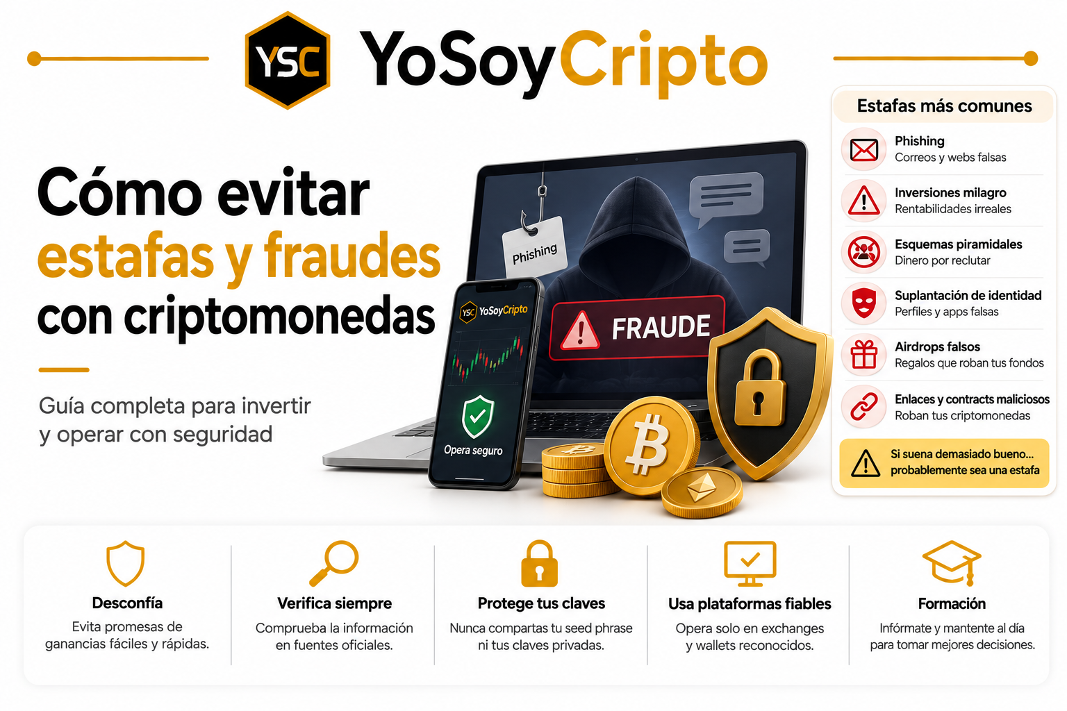 Cómo evitar estafas y fraudes con criptomonedas