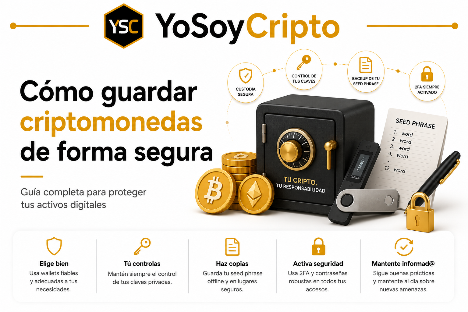 Cómo guardar criptomonedas de forma segura