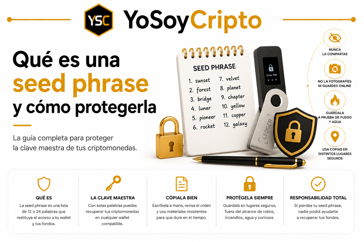Qué es una seed phrase y cómo protegerla