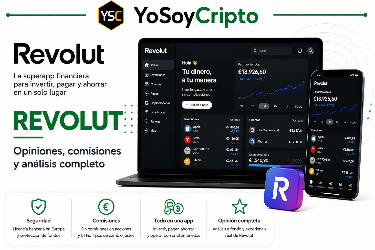 Revolut opiniones, comisiones, seguridad y análisis completoc