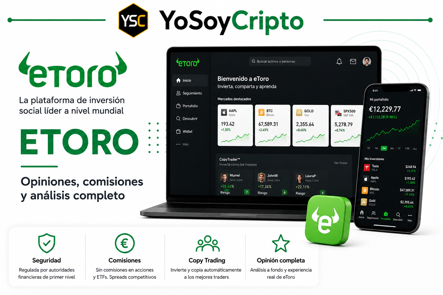 eToro opiniones, comisiones, seguridad y análisis completo